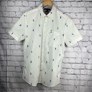 Tomy Hilfiger Hula Girl Button Down Shirt Size Large, Slim Fit
